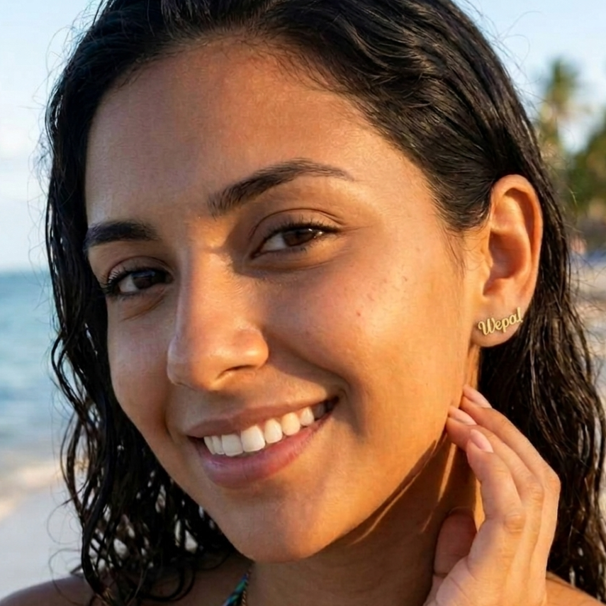 Puerto Rico Wepa stud earrings : waterproof boricua jewelry