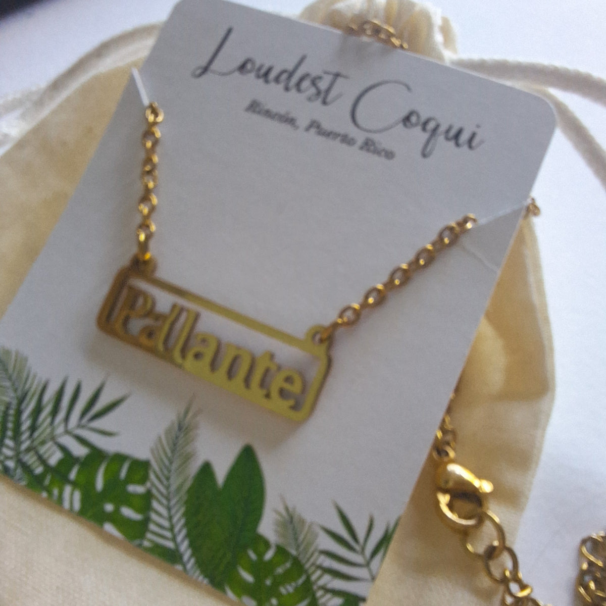 PA'LANTE woman's necklace waterproof stainless steel boricua chain jewelry