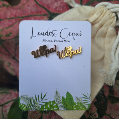 Puerto Rico Wepa stud earrings :  waterproof boricua jewelry