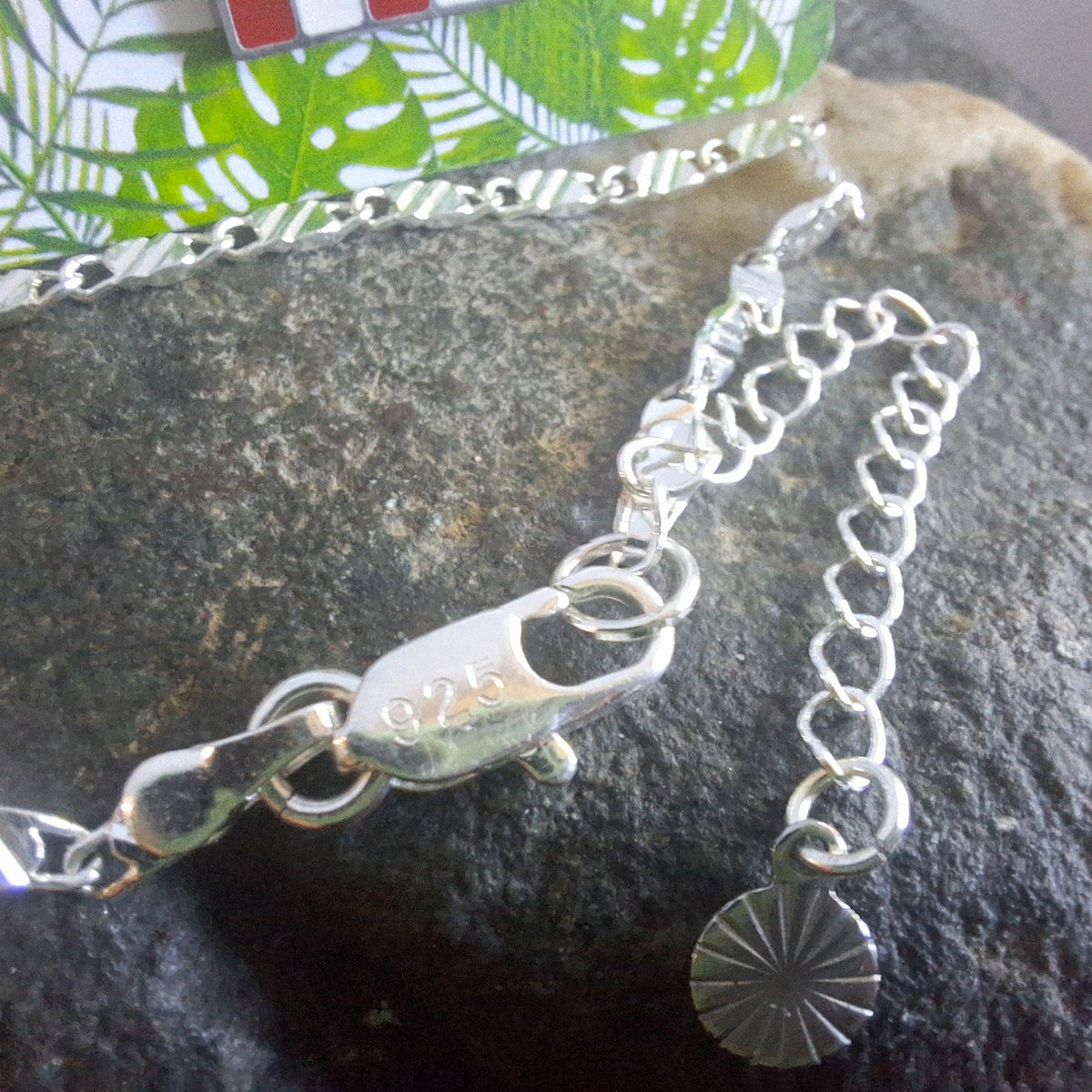 Unisex silver Puerto Rico flag handmade necklace :  stainless steel chain with enamel
