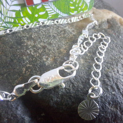 Unisex silver Puerto Rico flag handmade necklace :  stainless steel chain with enamel