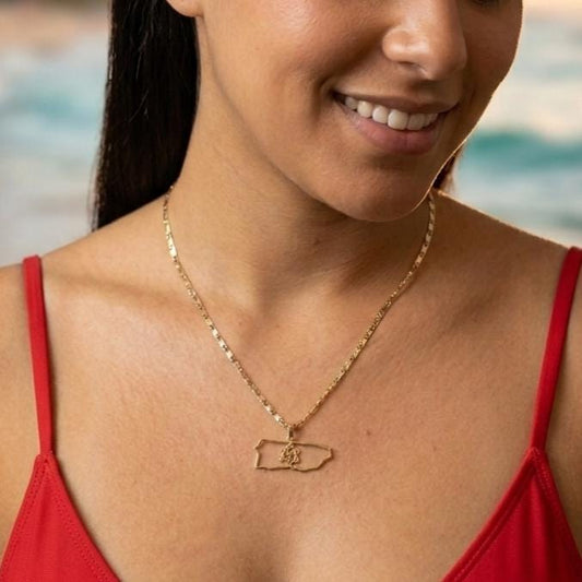 Taino Sun necklace : handmade gold unisex Puerto Rico chain
