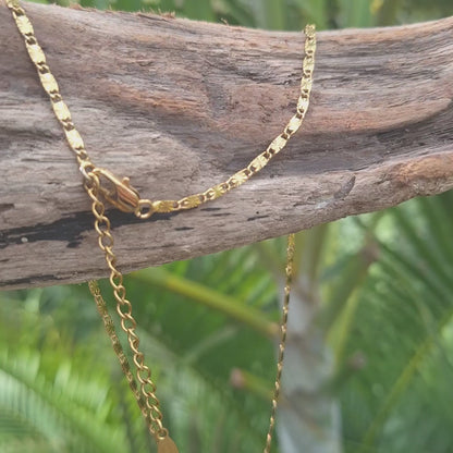 Puerto Rico necklace : handmade gold palm tree unisex chain